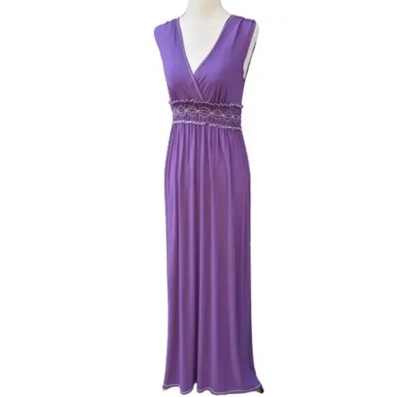 Max Studio Purple Sleeveless Maxi Dress Size Small - Picture 2 of 8